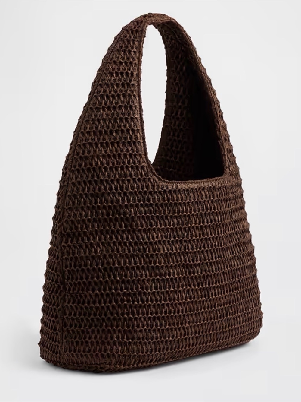 Gap Straw Tote Bag Purse Shoulder Bag Espresso Brown NWOT Vacation Summer BoHo - Picture 2 of 4